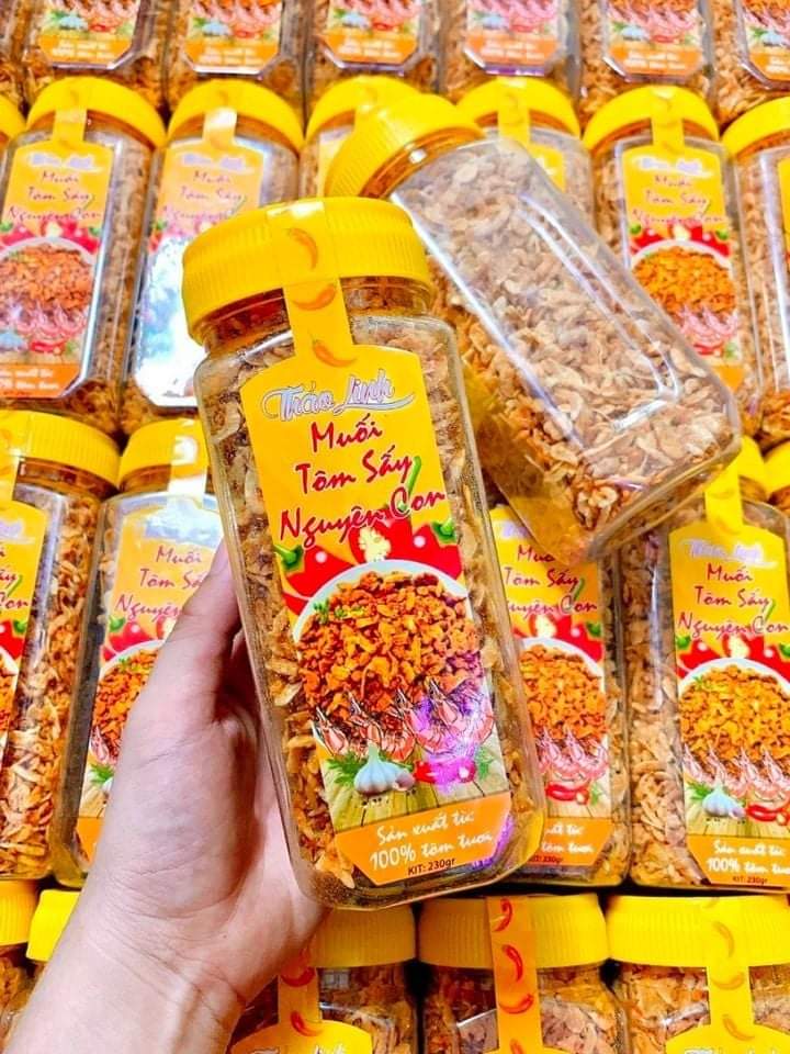 Muối tôm tây ninh ,muối tôm nguyên con thảo linh hũ 230g