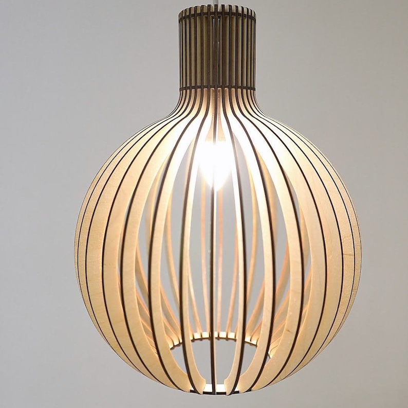 Đèn trang trí phòng khách,phòng ngủ,quầy bar,cafe bằng gỗ Golden Deer kiểu dáng củ tỏi GD0671