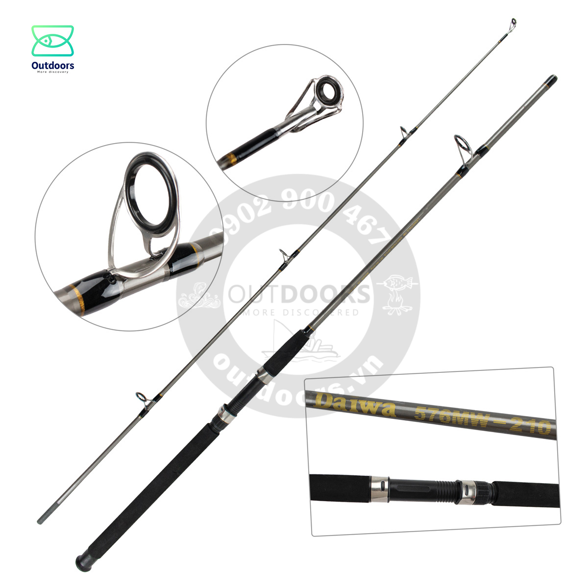 Cần câu máy đứng daiwa 576mw 2m1/ 2m4/ 2m7/ 3m/ 3m2