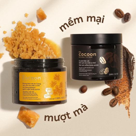 Tẩy da chết body đường Thốt Nốt An Giang Cocoon 200ml NPP Tido88