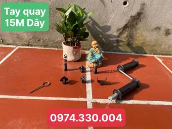 15m dây thông cống + combo 6 đầu thông + Tay quay