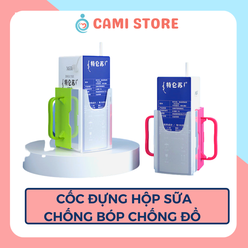 [ TẶNG QUÀ 0Đ] Cốc Đựng Hộp Sữa Tươi Chống Bóp Có Tay Cầm Tiện Lợi Cho Bé Hàng Xuất Nhật - CM68 - Camistore