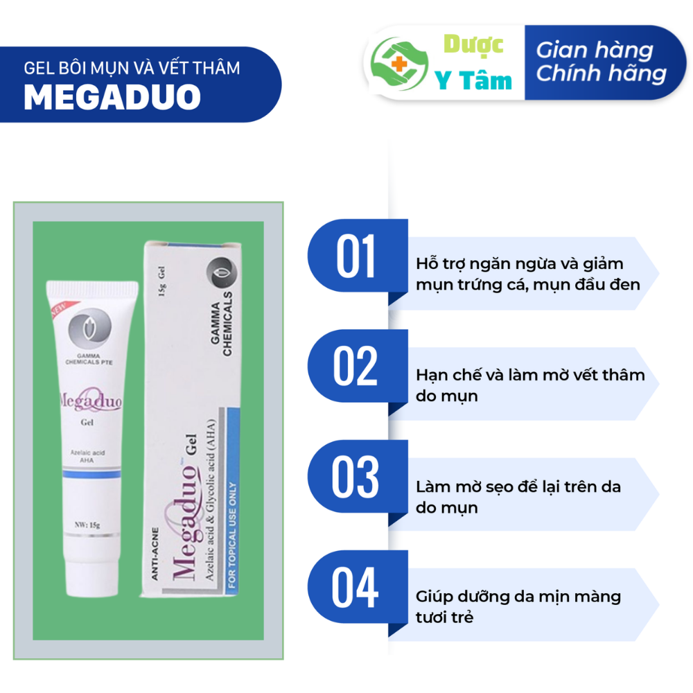 Gel Megaduo giảm mụn ẩn, giảm thâm, dưỡng da - Megaduo AHA & Megaduo Plus
