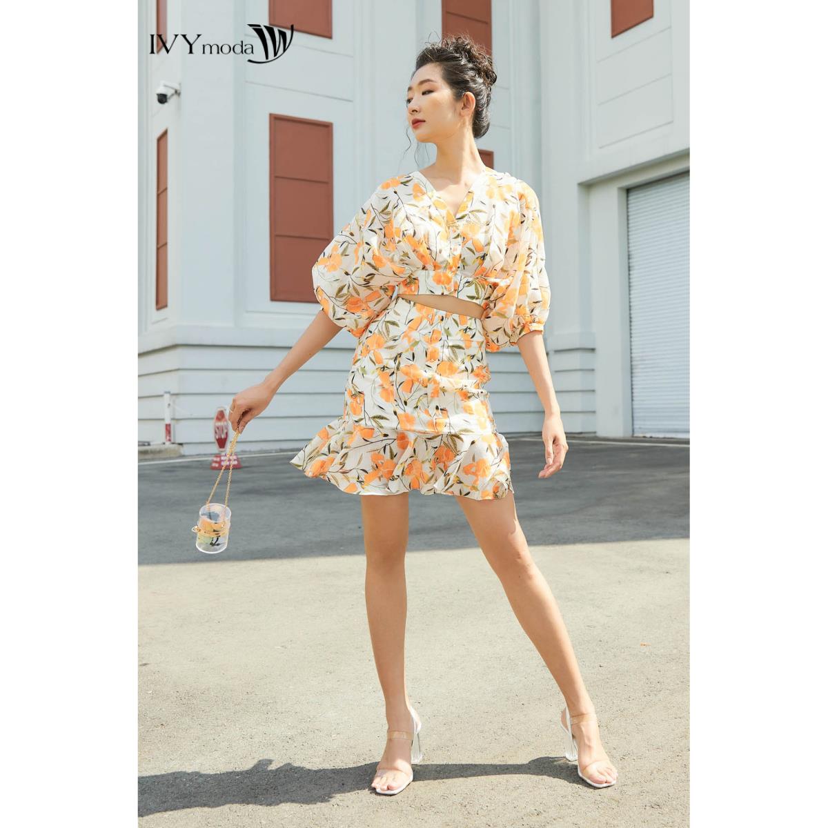 Chân váy đuôi cá họa tiết nữ IVY moda MS 31B8250