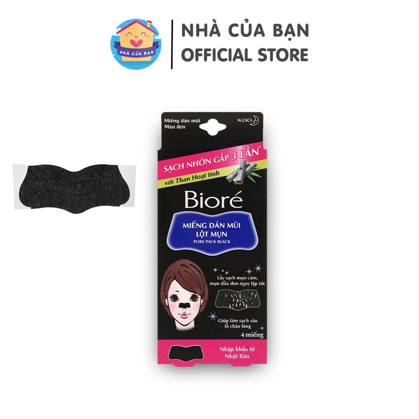 Miếng Dán Mũi Lột Mụn Mũi Biore Than Hoạt Tính hàng chính hãng, giá cực rẻ, hạn sử dụng 60 tháng