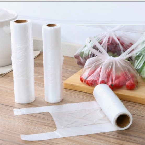 Cuộn 100 túi bảo quản thực phẩm tự phân hủy có quai xách tiện lợi