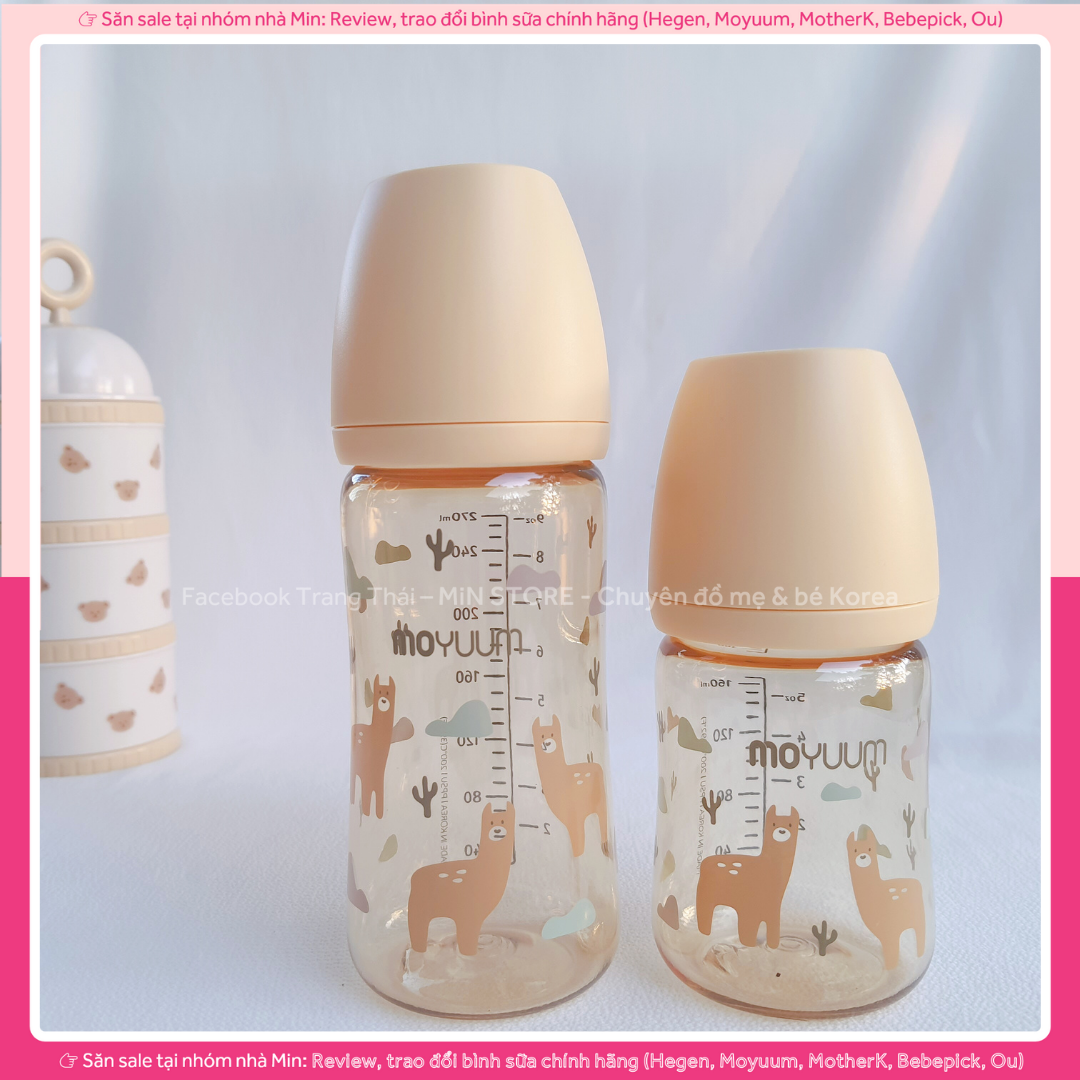 Bình sữa Moyuum Lạc đà 2022, llama edition, Moyuum vàng , Moyuum Lạc Đà 170ml- 270ml
