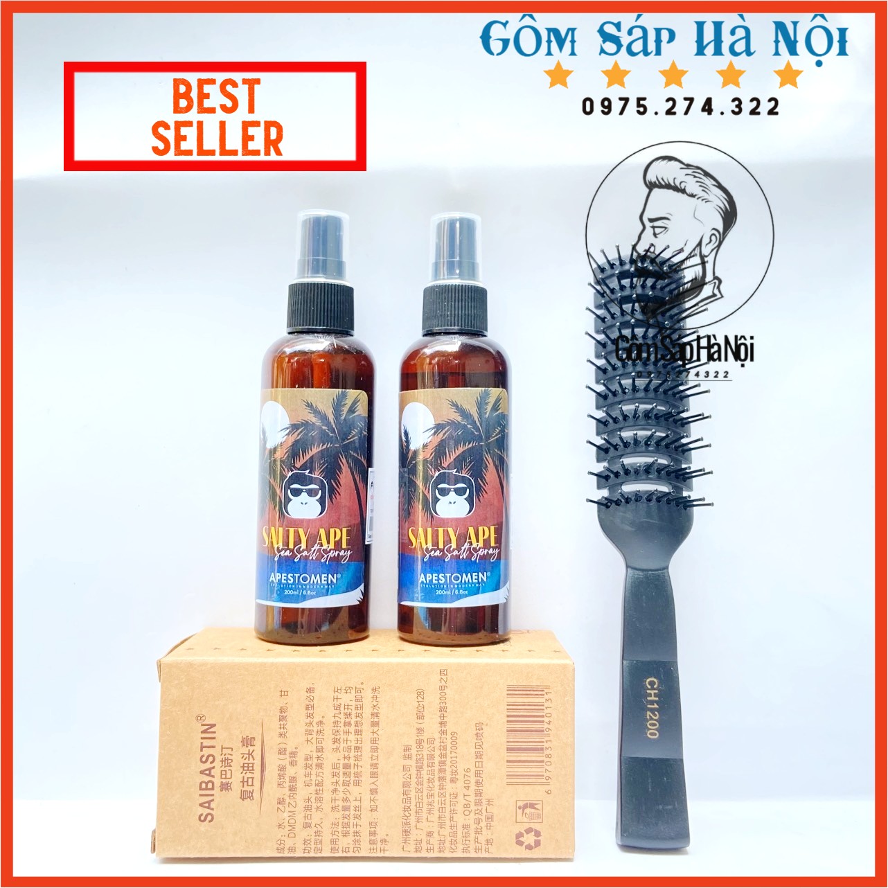 Xịt Dưỡng Tóc APESTOMEN Volcanic Salty Ape Sea Salt Spray + Lược