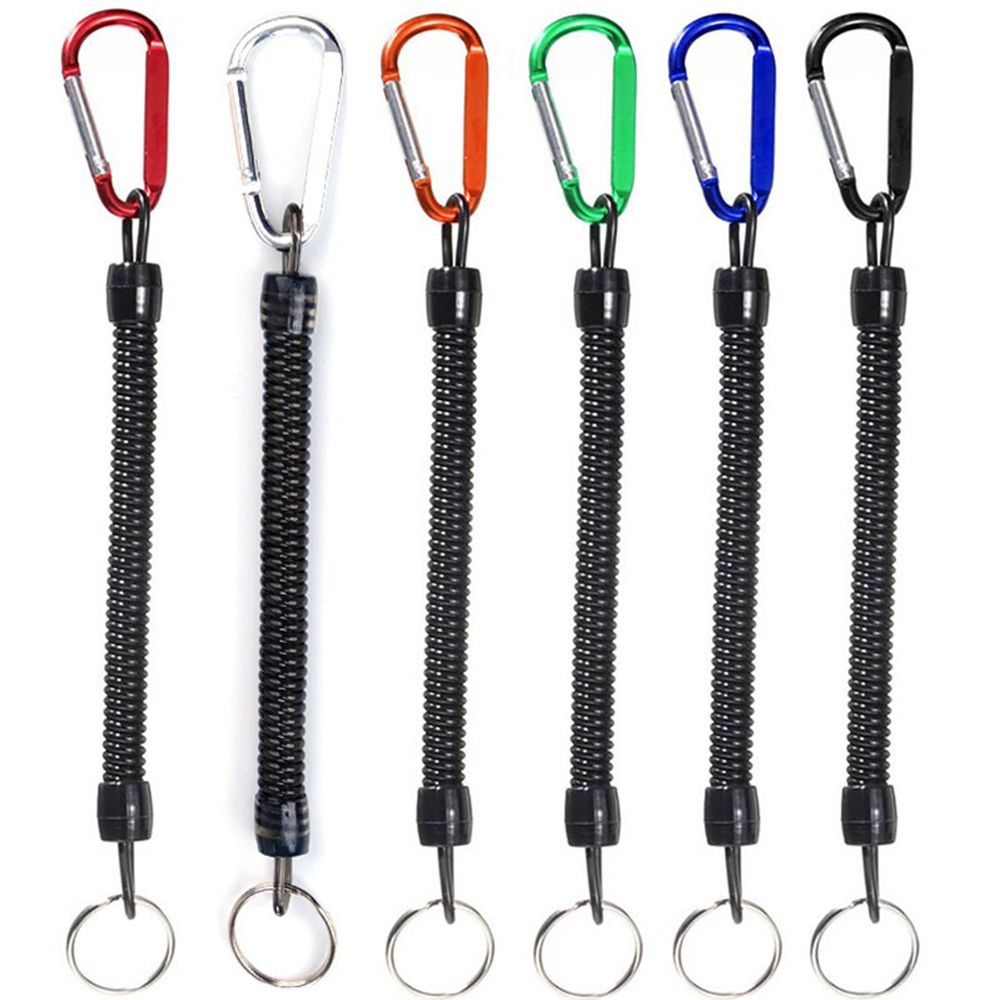 1.1m Coiled Fishing Lanyard Secure Pliers Lip Grips Tackle Tools 