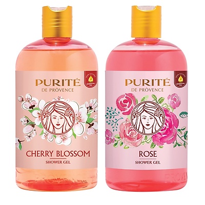 Sữa tắm purite hoa anh đào và hoa hồng 500ml