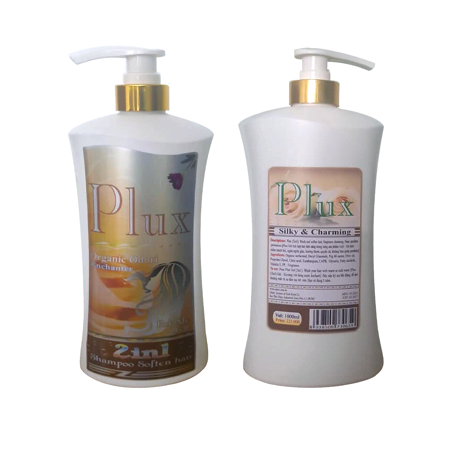 Dầu gội xả mềm mượt tóc nữ Plux 2in1 chai 1000ml dòng dầu gội xả Organic Odori
