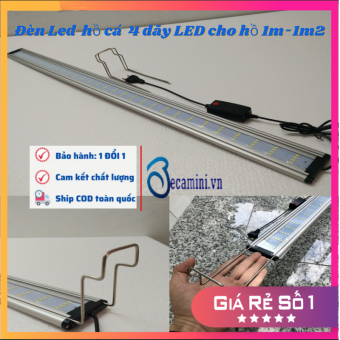 Đèn LED MÁNG NHÔM 4 DÃY LED cho hồ cá thuỷ sinh từ 1M - 1M2, đèn cho hồ cá dài