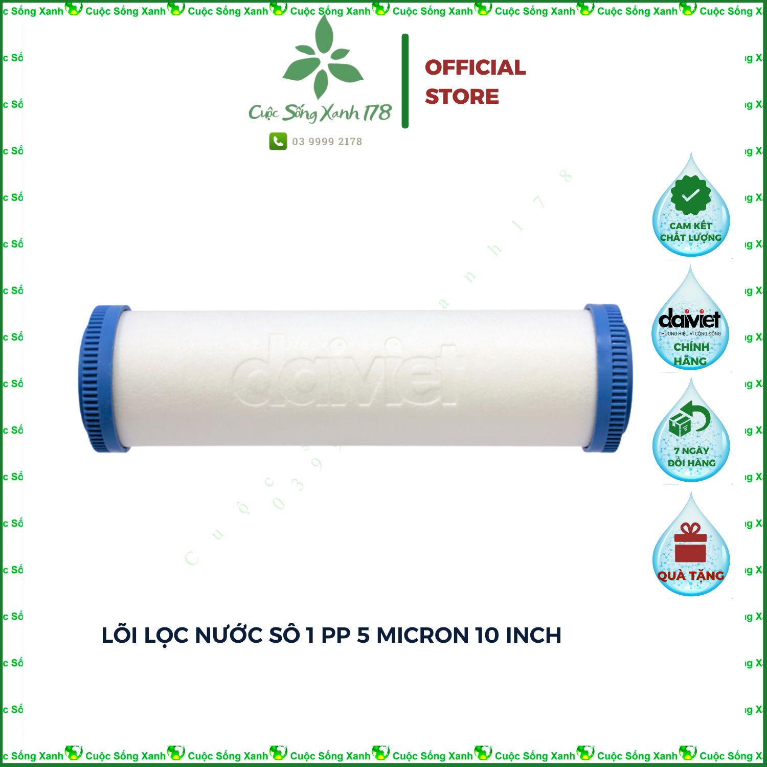 Lõi lọc nước số 1, lõi lọc nước PP 10" 5 Micron, Lõi lọc nước chính hãng dành cho máy lọc nước RO