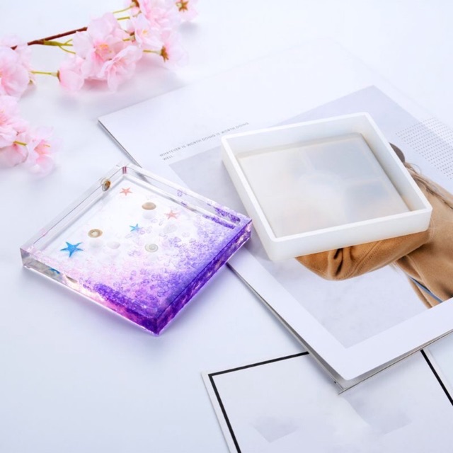 Khuôn Silicone Đúc Keo Epoxy Resin Làm Lót Ly Hình Vuông Trang Trí DIY Resin Handmade - Trường Thịnh