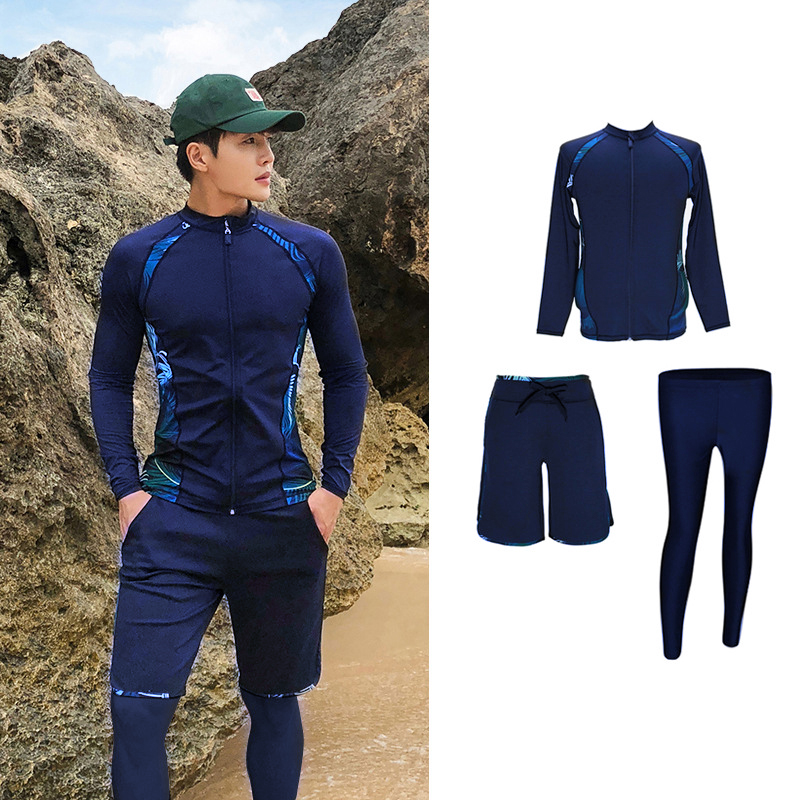 Bộ đồ bơi nam set 3 món dài tay chống nắng phong cách Hàn quốc