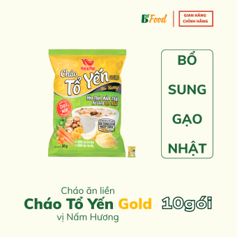 10 gói Cháo Tổ Yến vị Nấm Hương, cháo CHAY ăn liền, cháo gói ăn kiêng, Yến Lộc Phát