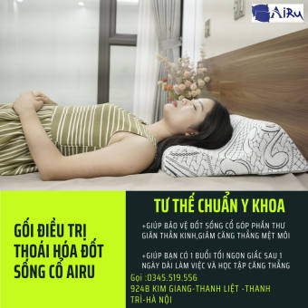 Gối hỗ trợ điều trị thoái hóa cột sống cổ - Thương hiệu AIRU