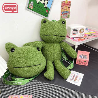 IQAngel túi đưa thư dễ thương xấu xí túi ếch nam và nữ phiên bản Hàn Quốc Búp Bê Búp Bê Cá Tính túi vải nhung Túi Đeo Vai