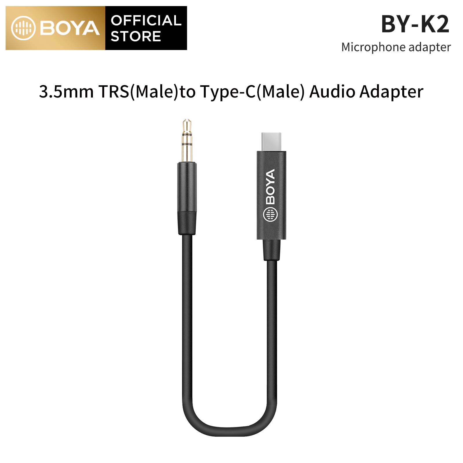 Boya by-k2 3.5mm trs cáp chuyển đổi nam sang loại c cho android và các thiết bị type-c khác