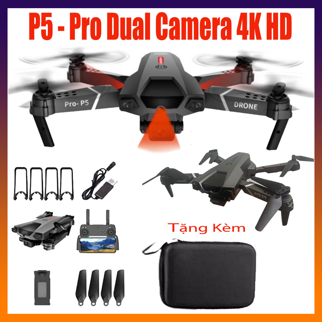 Máy bay điều khiển từ xa P5 Pro flycam 4k mini giá rẻ, flycam cao cấp, máy bay không người lái, flycam mini drone có đèn chất lượng, play cam cảm biến tránh chướng ngại vật-hàng chính hãng