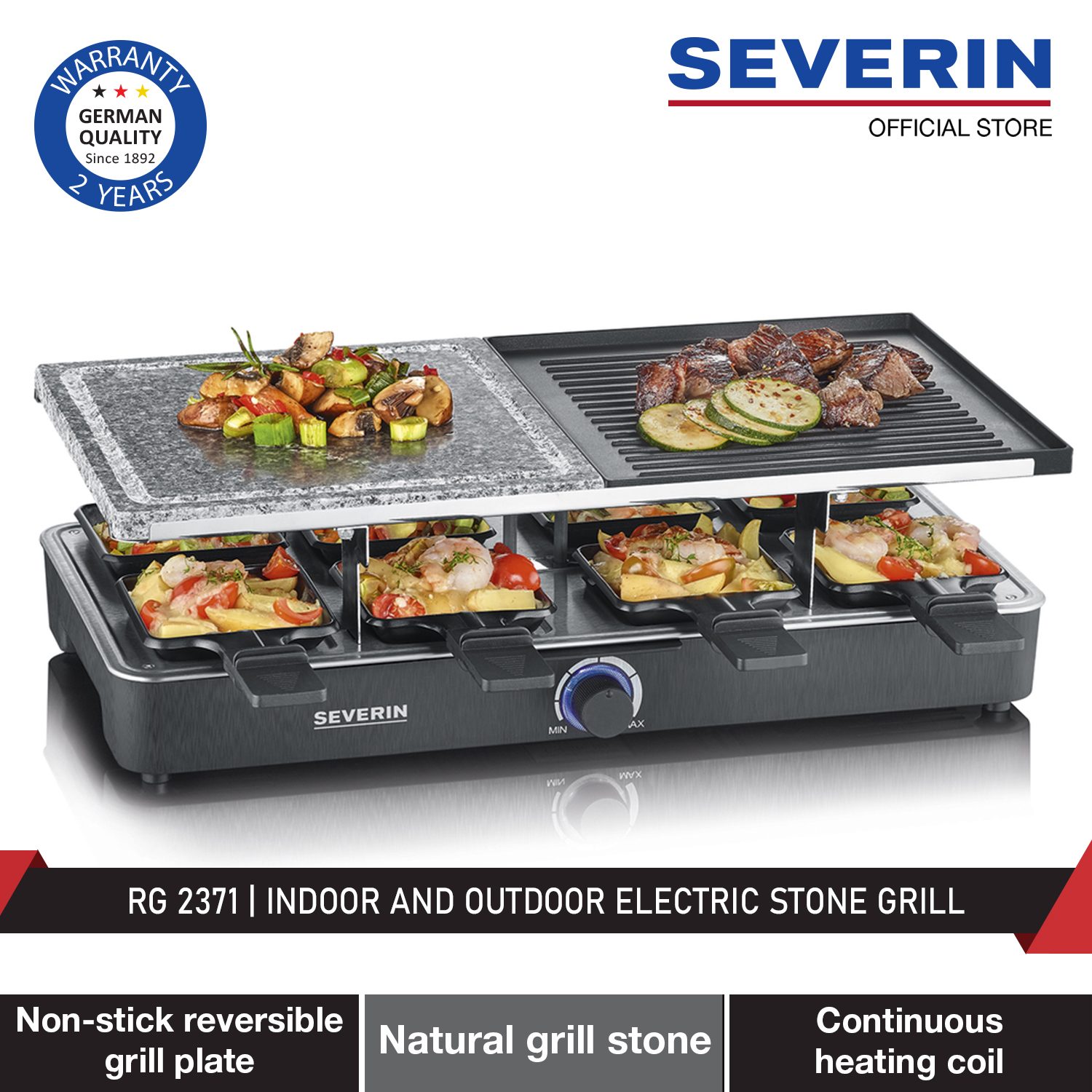 raclette grill with natural hot cooking stone - SEVERIN (Official)