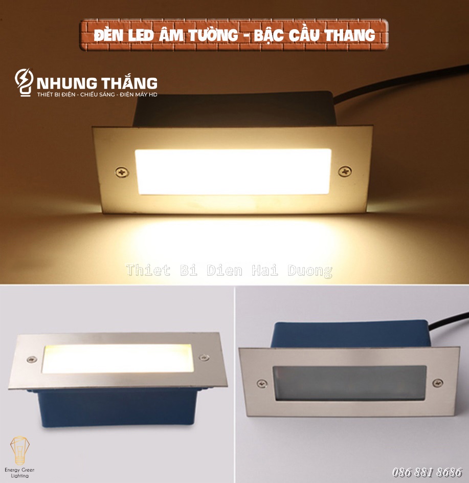 Đèn Âm Tường,Chân Cầu Thang DA-03 - Chống Nước IP65 - Mặt Nhôm Cao Cấp - Bảo Hành 1 Năm - Có Video