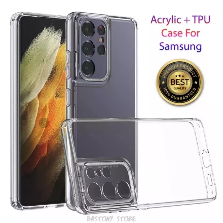 Transparent Acrylic TPU Case For Samsung Galaxy S22 Ultra, S22 Plus , S21 Ultra , S20 Ultra , S21 FE , S20 FE , Note 20 Ultra , Note 10 Plus, Galaxy A72 A52 A32 5G Clear Anti-Scratch Shock Absorption Cover