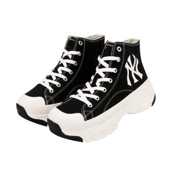 Giày Sneaker MLB New York Yankess black white chunky high ( MLB đế thô cao 6cm)