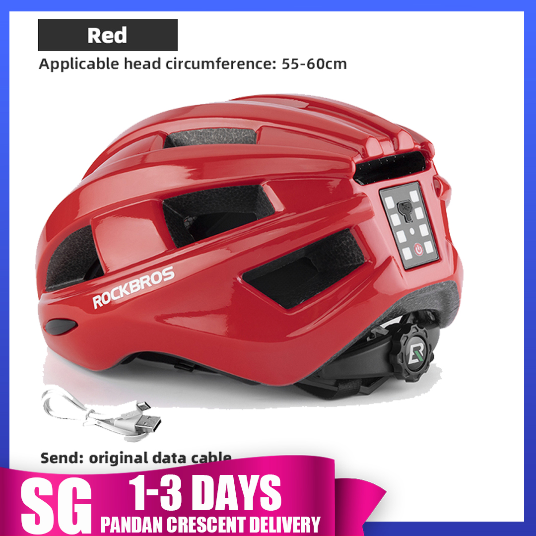 ROCKBROS Cycling Helmet Bike Helmet With Front Light Taillight And Side ...