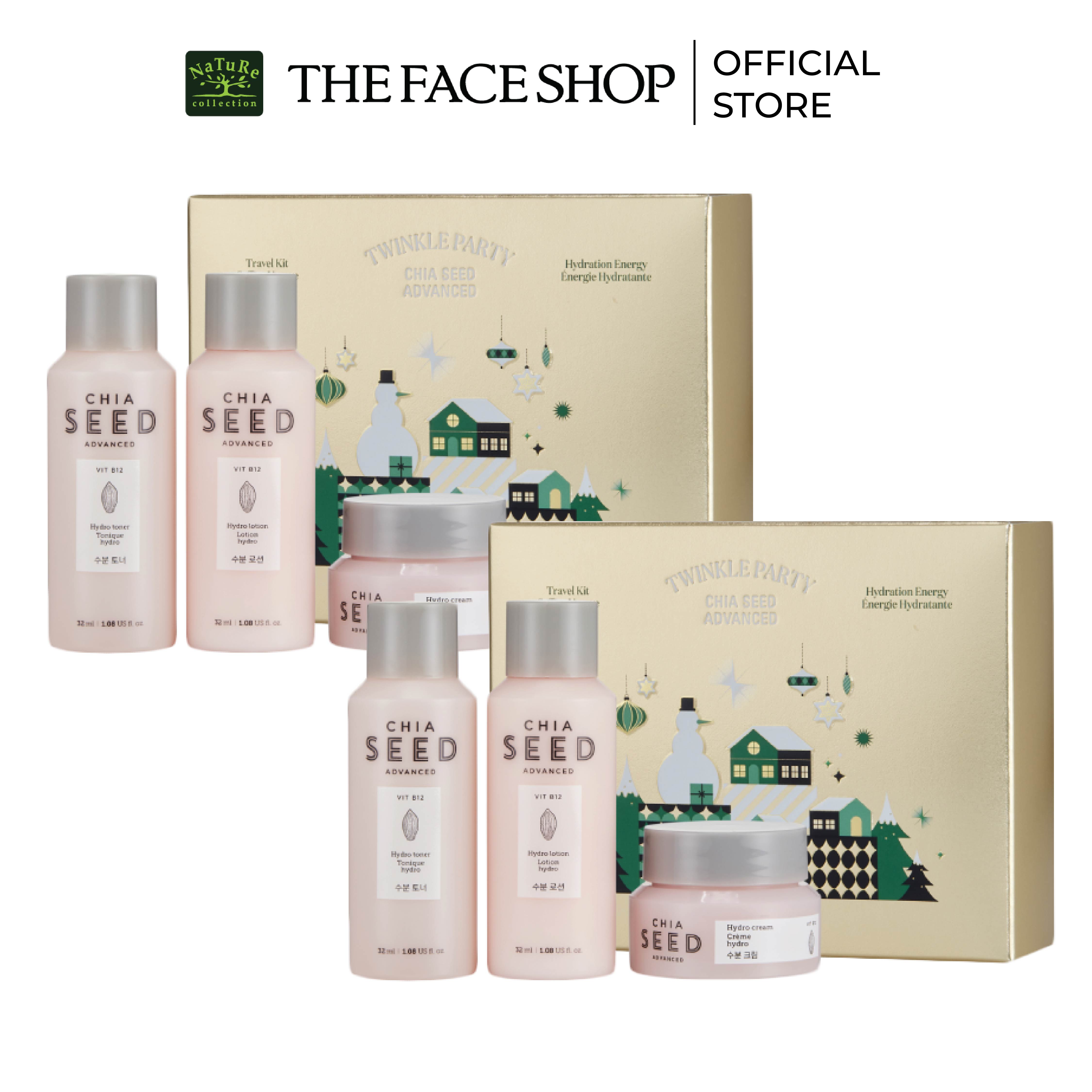 Combo 2 bộ sản phẩm dưỡng ẩm thefaceshop chia seed travel kit 3pcsx2