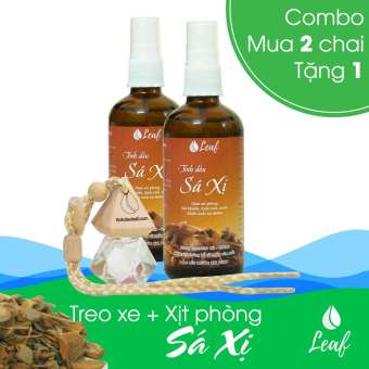 Combo 2 Chai Tinh Dầu Xá Xị Leaf Tặng Lọ Treo Xe - Tinh Dầu Xịt Phòng - Tinh Dầu Xịt Phòng Xá Xị Leaf Chai 100ml