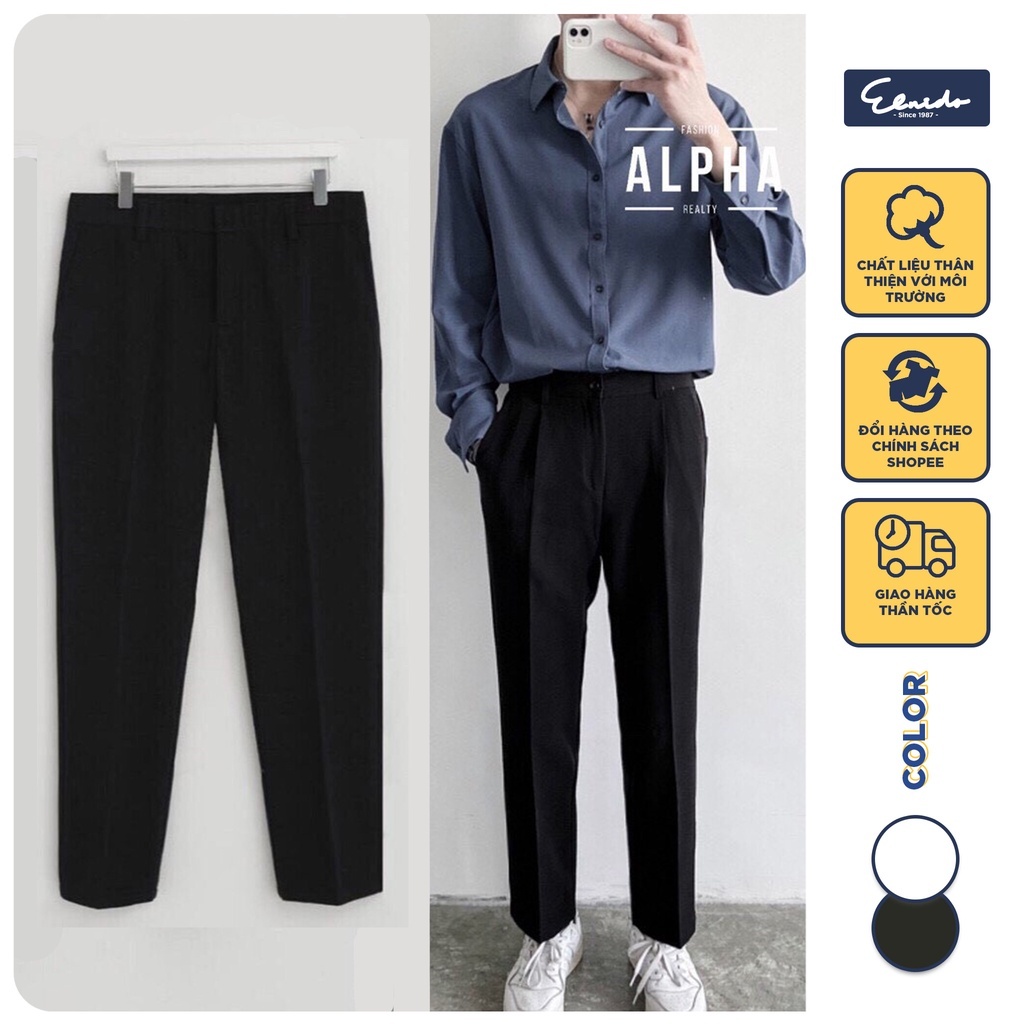 HOÀN TIỀN 15% - Quần tây nam dáng Baggy ống rộng vải Hàn cao cấp co giãn thời trang ELNIDO - JB01