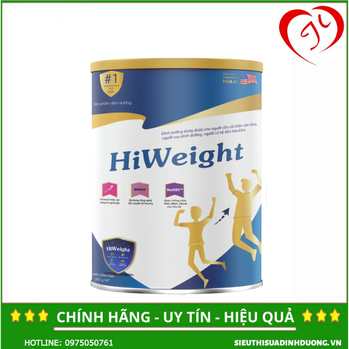 [CHÍNH HÃNG] Sữa HiWeight 650g | Sữa hỗ trợ tăng cân dành cho người gầy