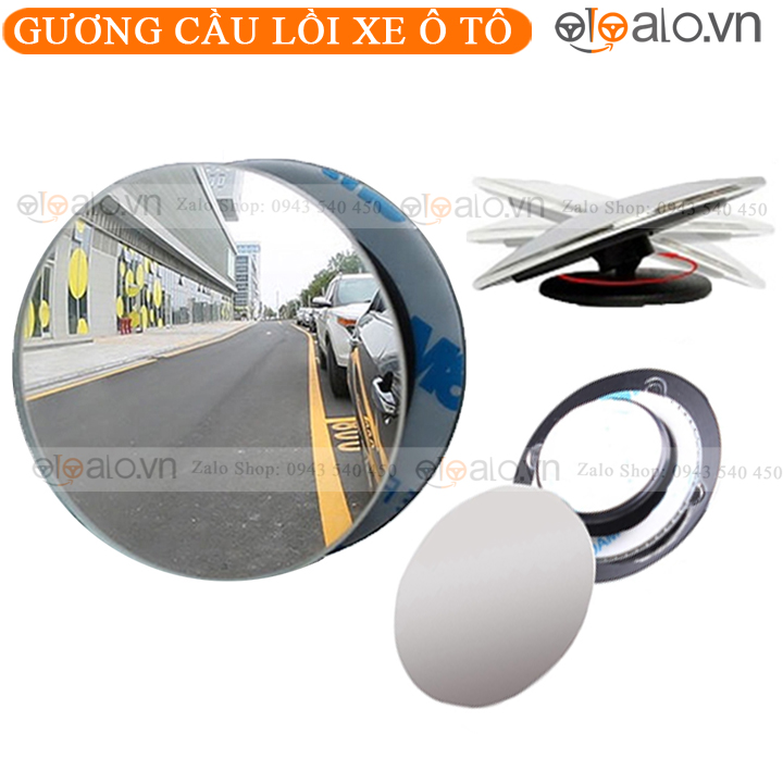 Gương cầu lồi ô tô xe hơi cao cấp - Màu Bạc - OTOALO