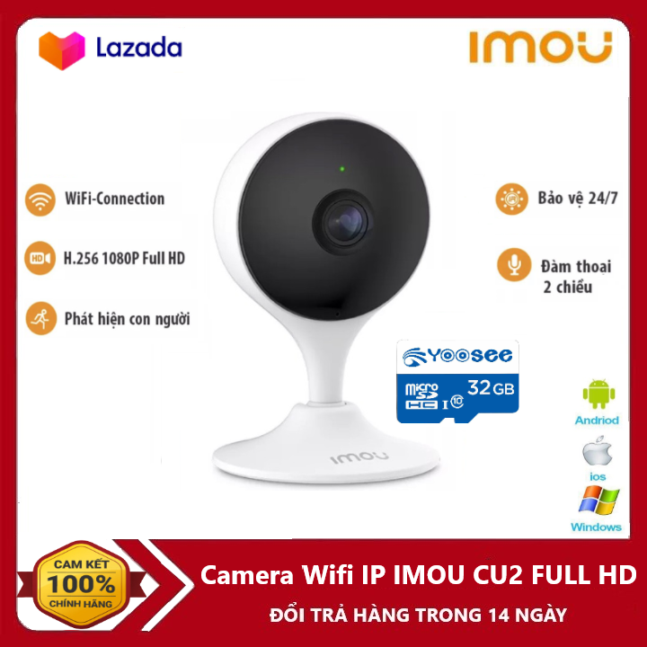 Camera Wifi IP IMOU CUE 2 (C22EP) Full HD 2.0MP (1920x1080) phát hiện chuyển động Cảnh báo thông minh BH 2 năm