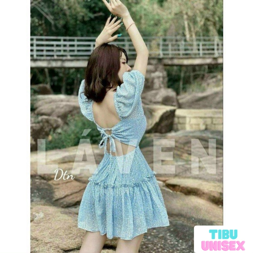 Đầm xoè tay phồng có mút