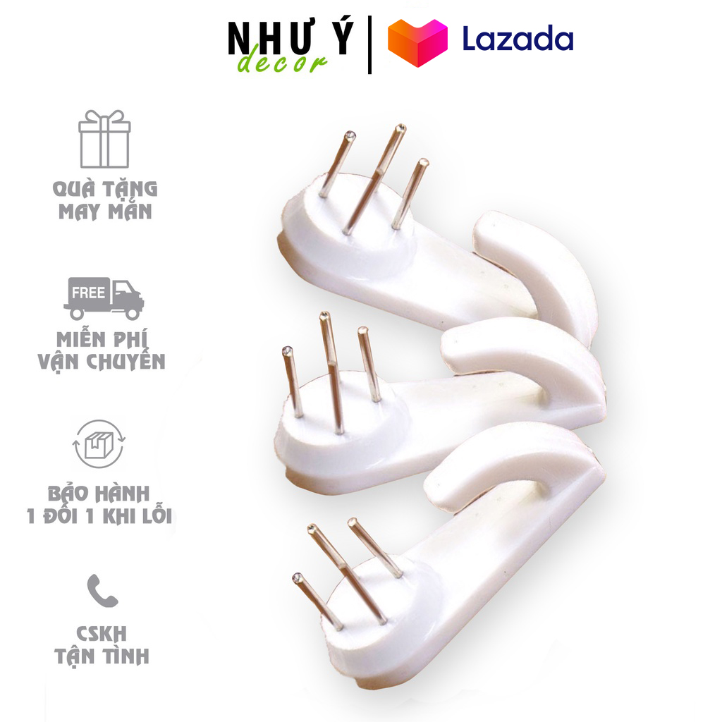 Đinh thép 4 chân treo tường chuyên dụng có móc treo lưới sắt, kệ đồ, tranh khung ảnh kệ treo tường trang trí nhà cửa - Đinh thép 4 chân đóng treo tường đóng trực tiếp không cần khoan tường