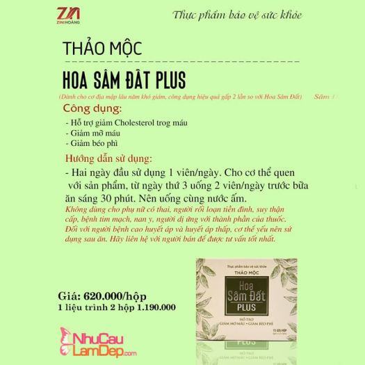 Giảm cân Hoa Sâm Đất Plus Dành Cho Người Cơ Địa Béo Lâu Năm