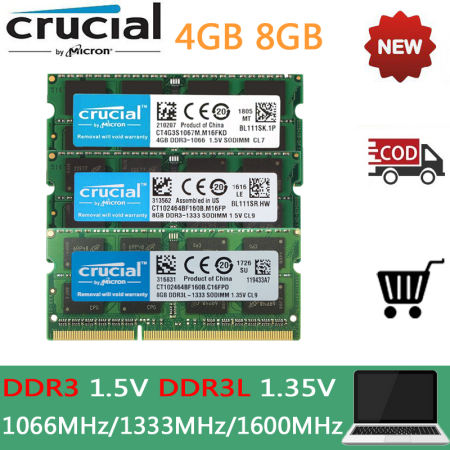 Crucial Laptop RAM: 8GB DDR3L 1600MHz SODIMM