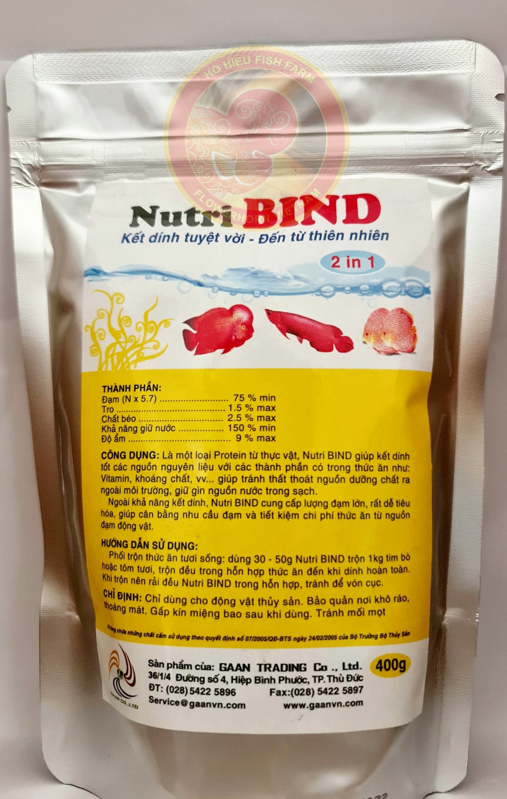 Nutri bind kết dính trộn tôm-tim bò làm thức ăn cho cá cảnh-hohieushop