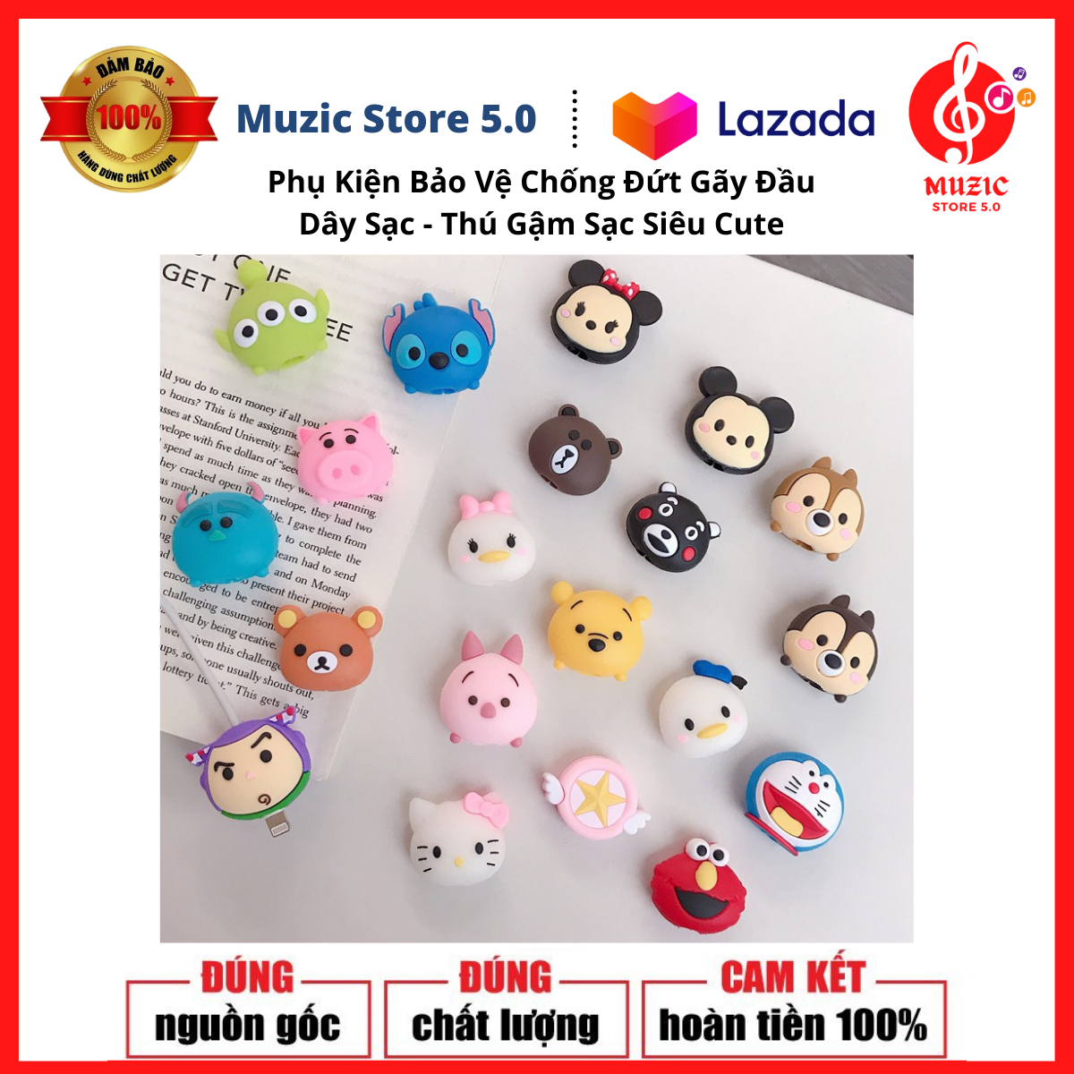 Phụ kiện bảo vệ chống đứt gãy đầu dây cáp sạc cho tai nghe, dây lighting iphone samsung oppo hình thú nhiều màu sắc cute, phụ kiện bảo vệ tai nghe cáp sạc chống đứt chống gãy chống rối-dây quấn tai nghe cáp sạc