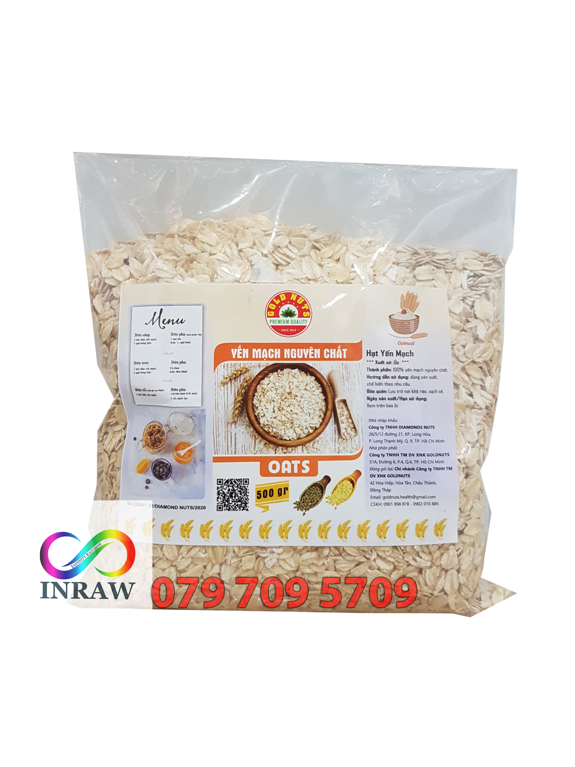 Yến Mạch Cán Dẹp Nhập Khẩu Gói 500gr / 1kg - Giao thương hiệu ngẫu nhiên