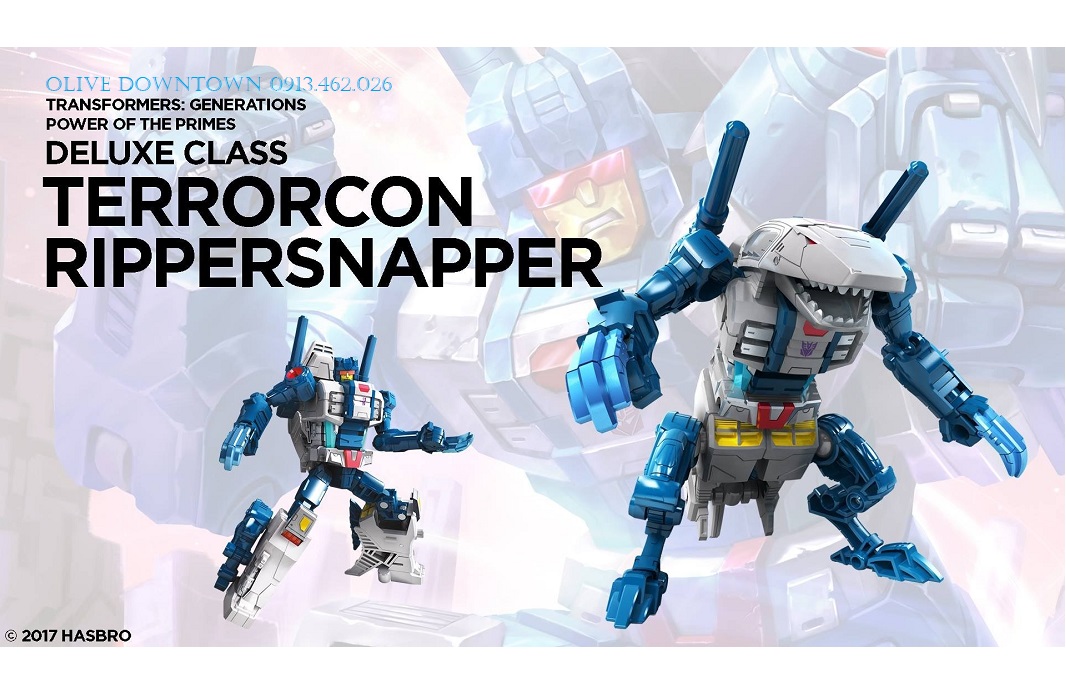 Rippersnapper - robot cao 15cm lắp ráp thành cá mập - transformers power of the primes - đồ chơi robot vnxk