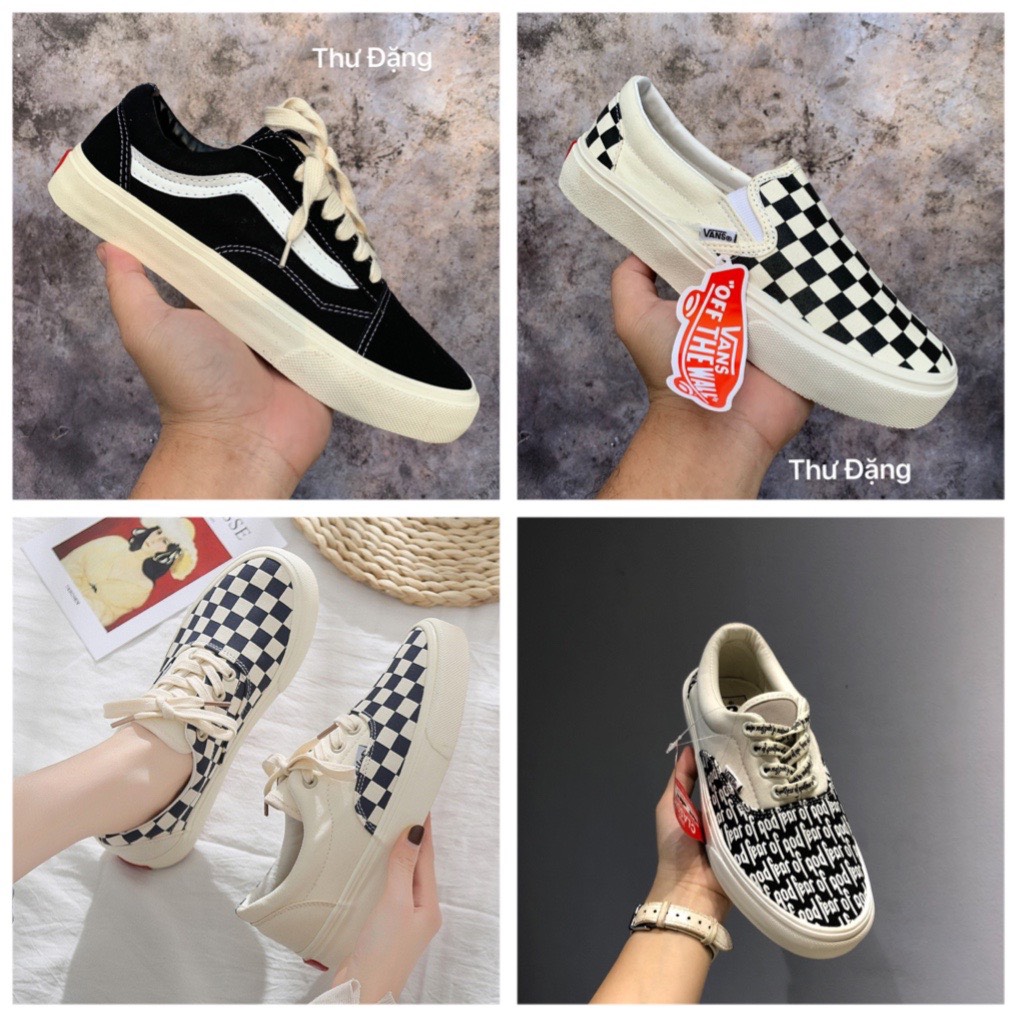 GIÀY VANS ĐEN , CARO , Chữ FOG , VANS CARO Dây giày sneaker van vault dáng lười slip on