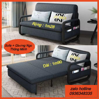 Giường Gấp Gọn Thành Ghế Sofa  Giường Ngủ Đa Năng Nệm Bọt Biển Tự Nhiên  Khung Thép Cường Lực Kích Thước 1m28 x 1m9