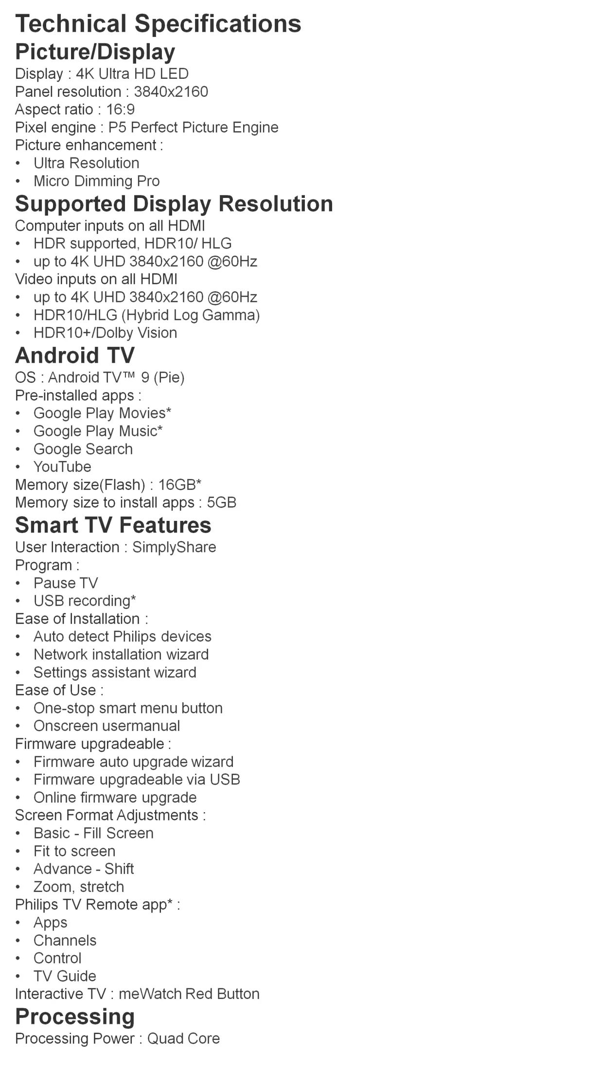 TV LED ANDROID PHILIPS 70PUT8215 70" 4K UHD CON MONTAGGIO A PARETE GRATUITO (70PUT8215/98)