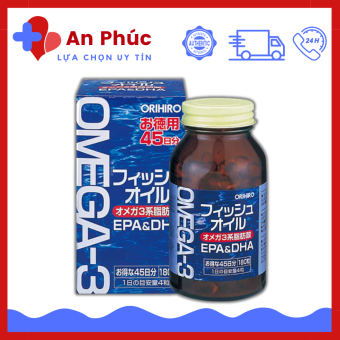Viên uống dầu cá Omega 3 Orihiro Nhật Bản, Dầu cá omega 3 EPA & DHA Orihiro Nhật Bản 180 viên