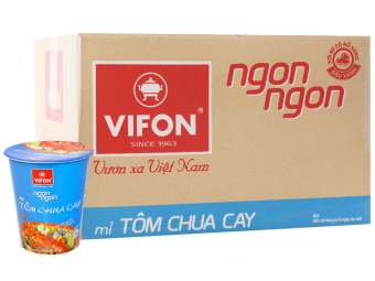 Thùng 24 ly mì tôm chua cay Vifon Ngon Ngon 60g