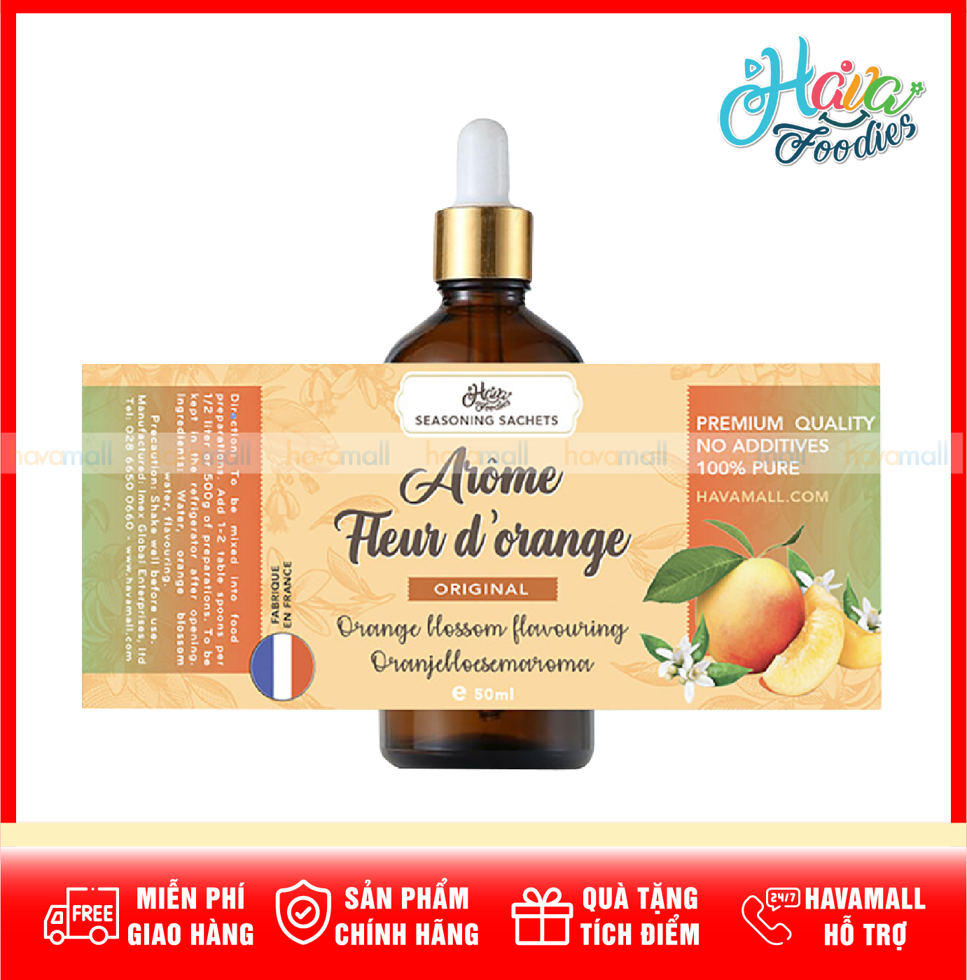 Nước hoa cam pháp la pateliere lọ có ống bóp 50ml – orange blosson flower water