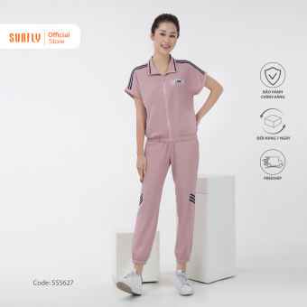BỘ THỂ THAO NỮ SUNFLY ĐŨI QUẦN DÀI ÁO TAY CỘC KÉO KHÓA SS5627